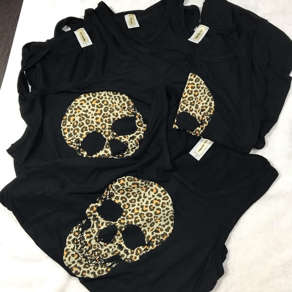 Leopard Print Sugar Skull Tank Top - Picture 10 of 12